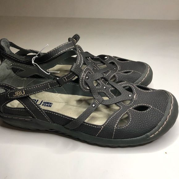 Jambu Memory Foam Size 8 M Sandal Gray Sydney - Picture 7 of 7